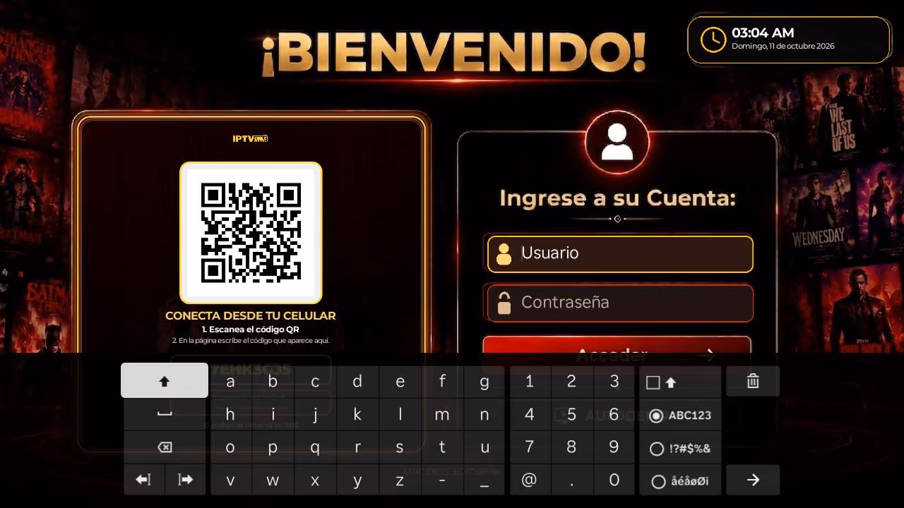 Ingresar usuario con el teclado en pantalla