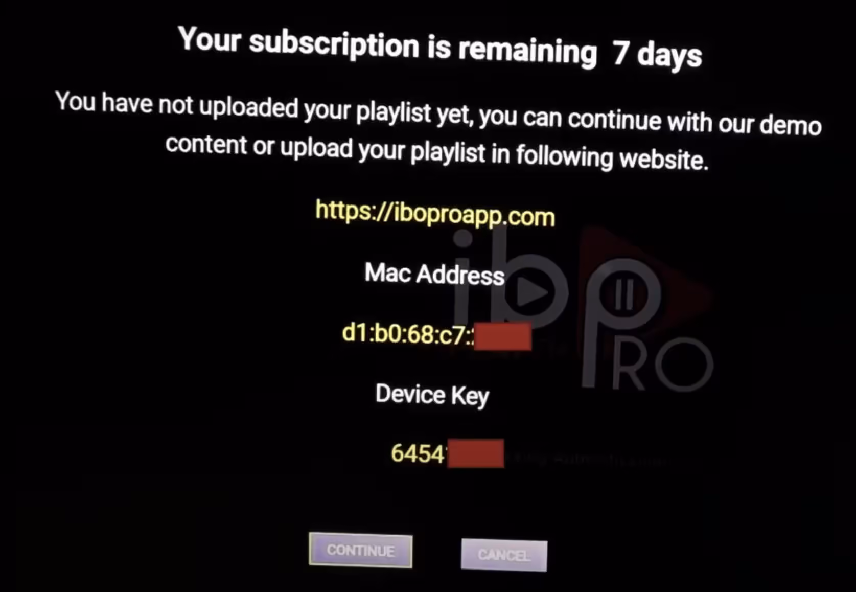 Roku TV ingresando a la página de Ibo Player Pro